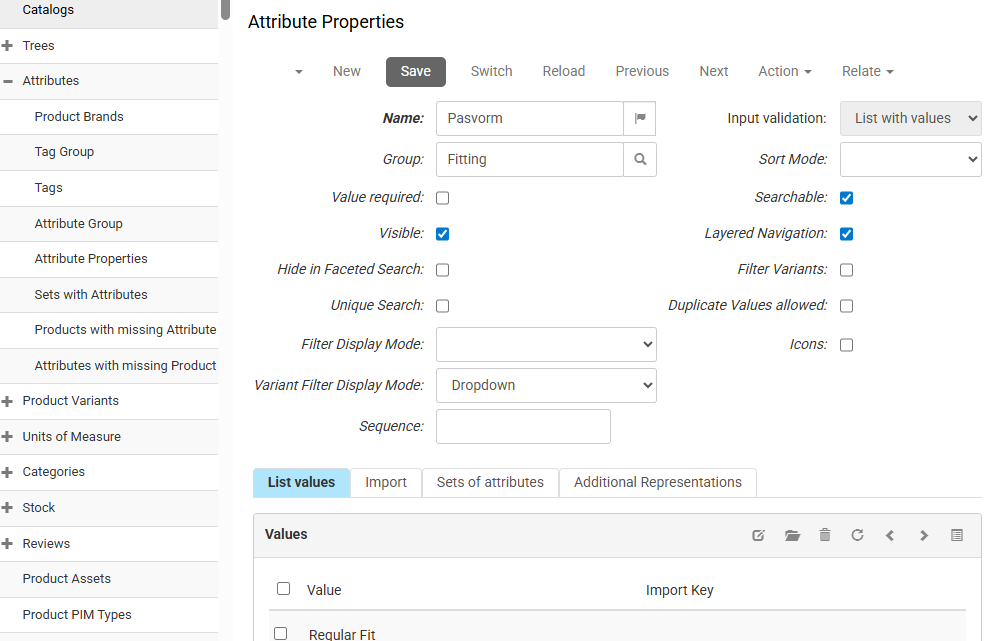 Attribute properties