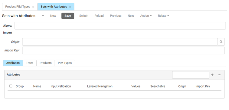 Attribute sets Attribute sets