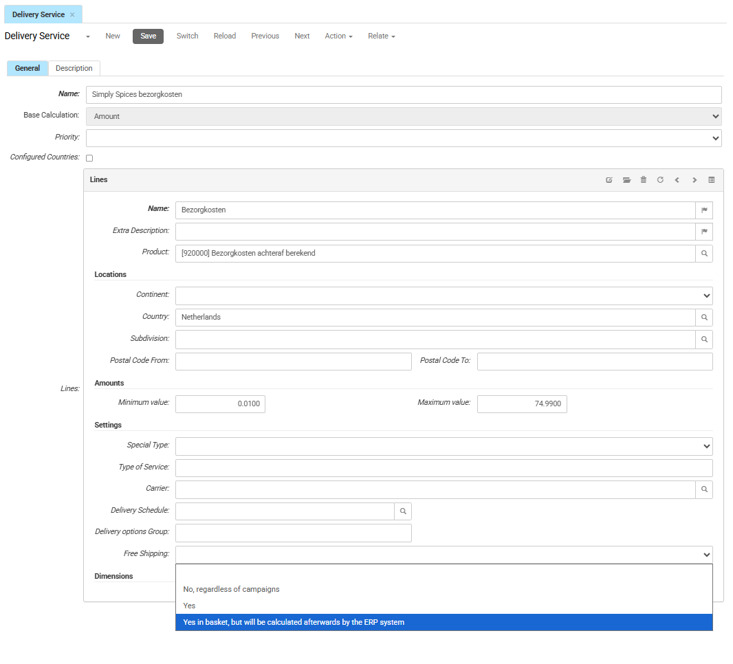Post calculated order costs