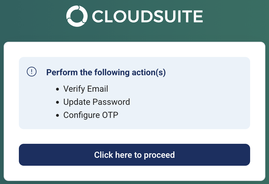 Account activation screen The screen detailing the necessary steps for a user to follow when a new account was created for them.