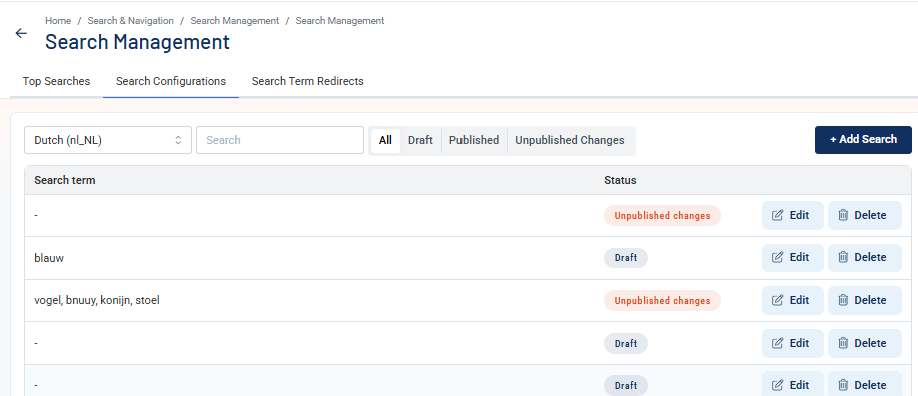 Search Configurations