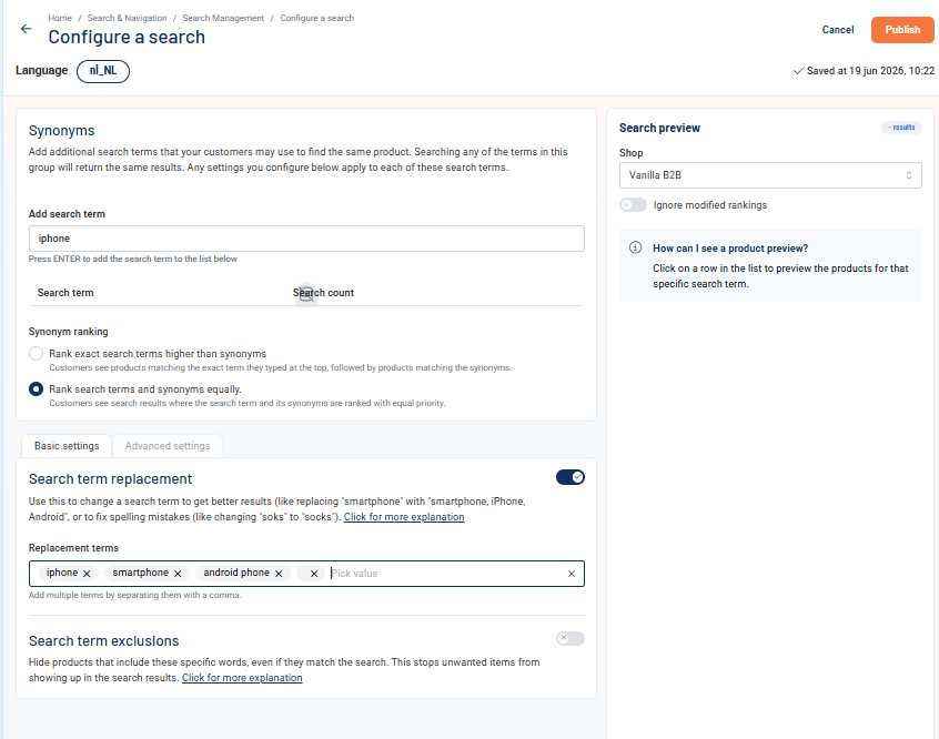 Search term replacement Search term replacement